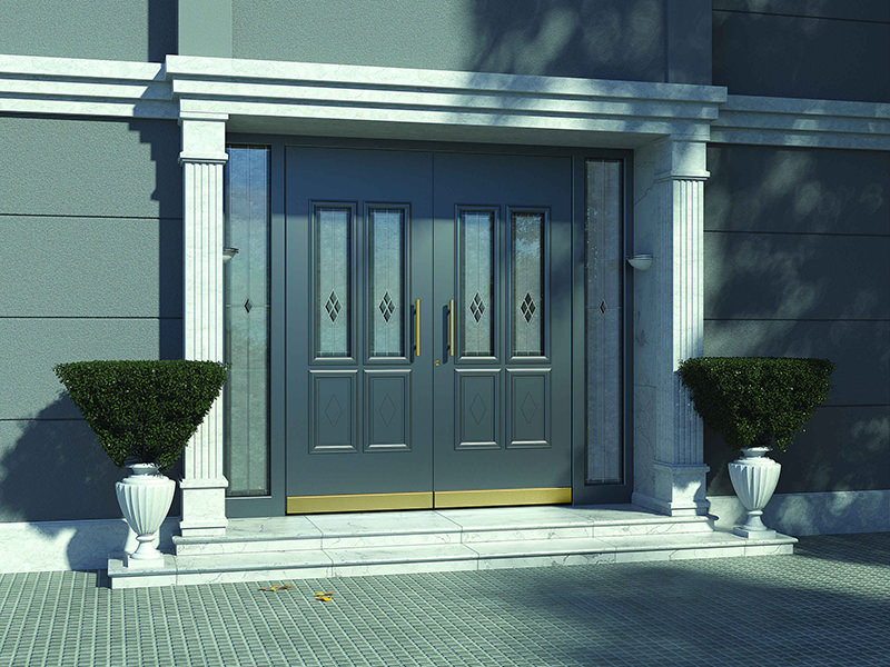 Double-leaf entrance doors